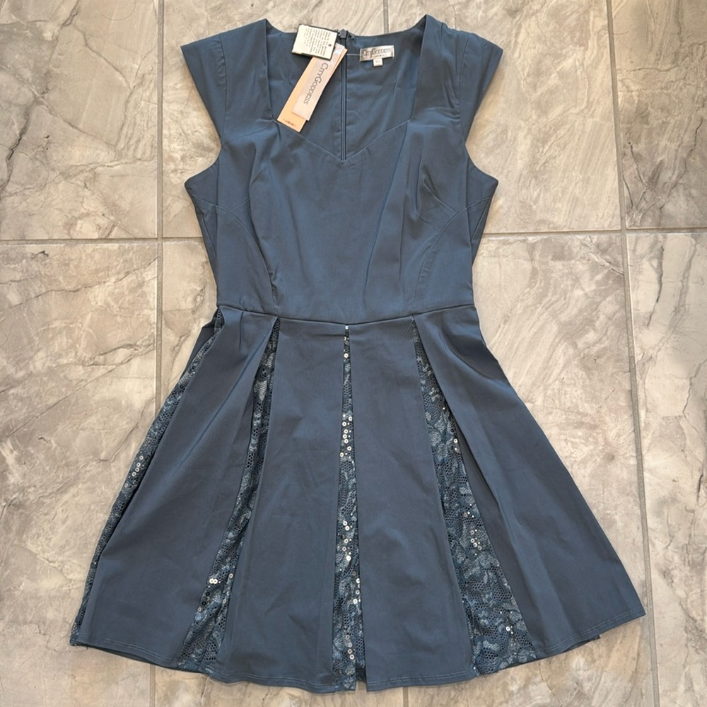 Dusty Blue Sequin Surprise Dress